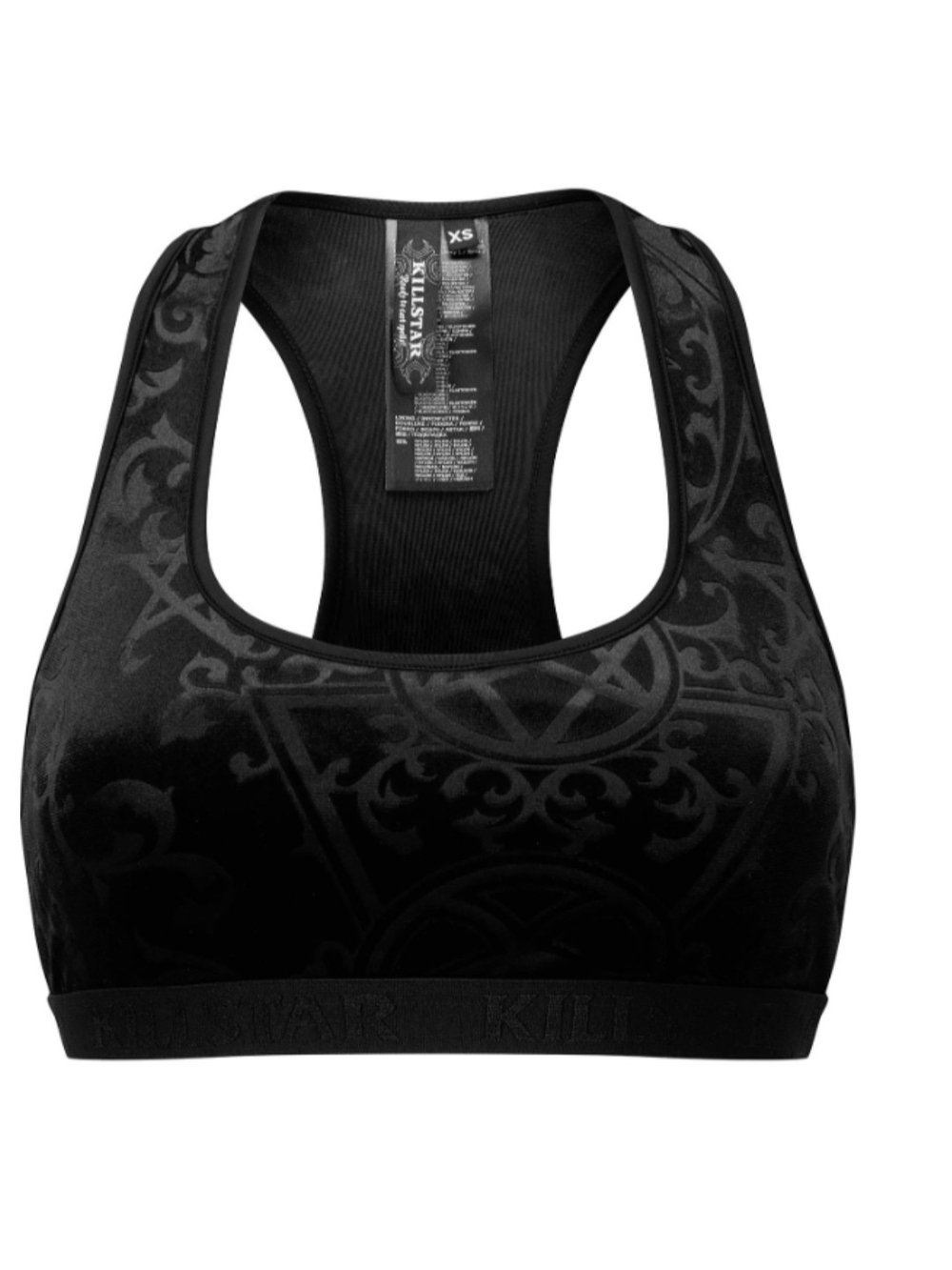 Killstar Black Velvet Gothic Racerback Bralette